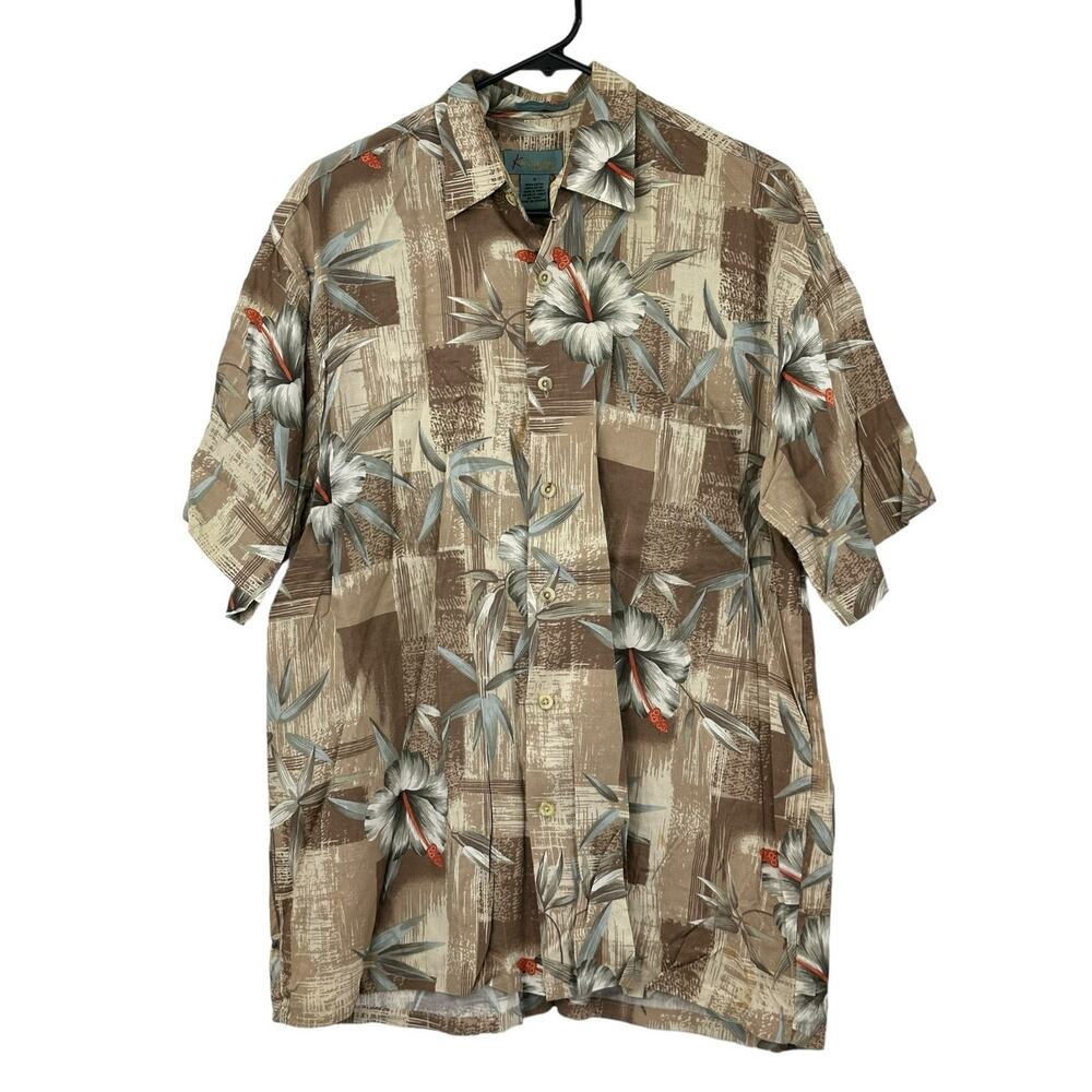 Kaylua Bay Shirt Mens Small Resortwear Hawaiian Floral Beach‎ Tropical Vacation